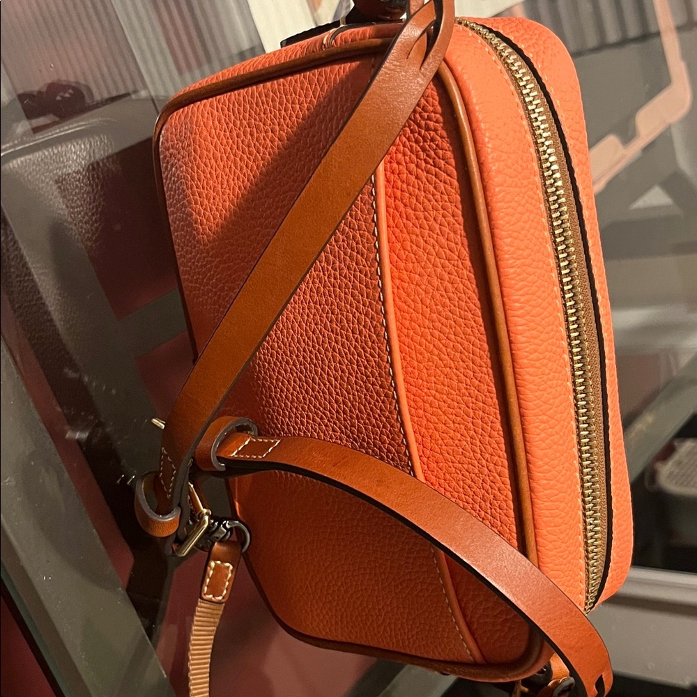 Coral Peach Leather Crossbody Bag - Picture 2 of 2